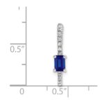 14k White Gold Graduated Diamond and Rectangle Sapphire Fancy Chain Slide - Image 4