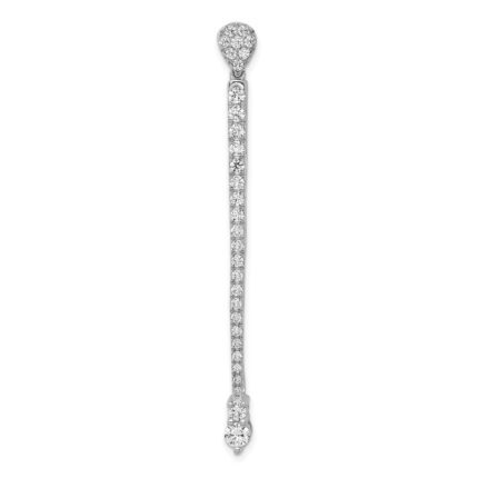 14k White Gold 1 carat Lab Grown Diamond VS/SI+ G+ Fashion Bar Chain Slide Pendant