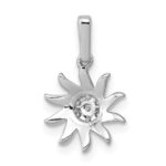 14k White Gold 1/15 carat Diamond Fancy Sun Pendant - Image 3