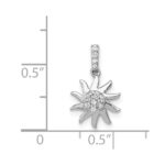 14k White Gold 1/15 carat Diamond Fancy Sun Pendant - Image 4