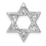 14k White Gold 1/2 carat Diamond Star of David Chain Slide - Image 3