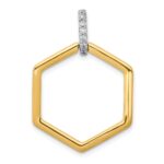 14k Two-tone 1/15 carat Diamond Fancy Hexagon Pendant