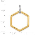 14k Two-tone 1/15 carat Diamond Fancy Hexagon Pendant - Image 4