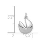14k White Gold 1/15 carat Diamond Fortune Cookie Pendant - Image 4