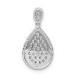 14k White Gold 1/4 carat Pave Diamond Fancy Teardrop Pendant - Image 3