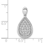 14k White Gold 1/2 carat Pave Diamond Fancy Teardrop Pendant - Image 4