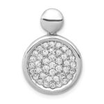 14k White Gold 1/2 carat Diamond Pave Fancy Circle Pendant