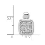 14k White Gold 1/4 carat Diamond Fancy Square Pendant - Image 4