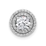 14k White Gold Holds 5.2mm Center 1/5 carat Diamond Semi-mount Halo Chain Slide