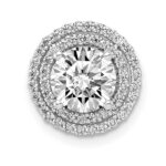 14k White Gold Holds 6.5mm Center 1/4 carat Diamond Semi-mount Halo Chain Slide