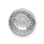 14k White Gold Holds 6.5mm Center 1/4 carat Diamond Semi-mount Halo Chain Slide - Image 3