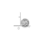 14k White Gold Holds 4.1mm Center 1/20 carat Diamond Semi-mount Halo Chain Slide - Image 4