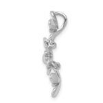 14k White Gold 1/10 carat Diamond Three Flower Chain Slide - Image 2