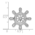14k White Gold 1/4 carat Diamond Ship Wheel Pendant - Image 4