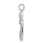 14k White Gold 5/8 carat Diamond Cross Pendant - Image 2