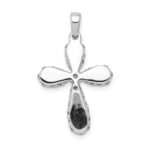 14k White Gold 5/8 carat Diamond Cross Pendant - Image 3