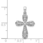 14k White Gold 5/8 carat Diamond Cross Pendant - Image 4