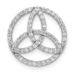 14k White Gold 1/3 carat Diamond Celtic Circle Chain Slide