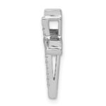 14k White Gold 1/10 carat Diamond Double Cross Chain Slide - Image 2