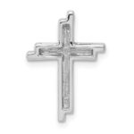 14k White Gold 1/10 carat Diamond Double Cross Chain Slide - Image 3