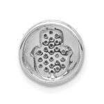 14k White Gold 1/10 carat Diamond Hamsa Round Chain Slide - Image 3