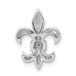 14k White Gold Diamond Fleur de Lis Chain Slide - Image 3