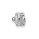 14k White Gold Diamond and Sapphire Evil Eye Chain Slide - Image 2