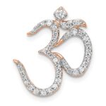 14k Rose Gold 1/3 carat Diamond Om Symbol Chain Slide