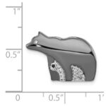 14k White Gold and Black Rhodium 1/10 carat Diamond Bears Chain Slide - Image 4