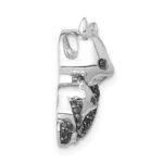 14k White Gold 3/8 carat Black Diamond Pandas Chain Slide - Image 2