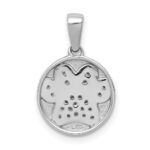14k White Gold Diamond Paw Print in Circle Pendant - Image 3