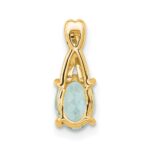 14k 7x5 Oval March/Aquamarine and Diamond Pendant - Image 3