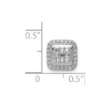 14k White Gold 1/4 carat Diamond Square Halo Cluster Chain Slide - Image 4