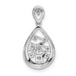 14k White Gold 1/5 carat Lab Grown Diamond VS/SI+ G+ Complete Cluster Double Teardrop Pendant - Image 3