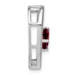 Sterling Silver Rhodium-plated Garnet and Diamond Pendant - Image 2