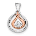 14k Two-tone 1/15 carat Diamond Fancy Chain Slide