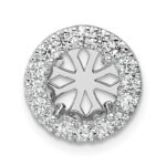 14k White Gold 1/2 carat Center Lab Grown Diamond VS/SI+ G+ Round Semi Mount 8.2mm Center Halo Chain Slide Pendant