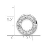 14k White Gold 1/2 carat Diamond Channel Set Circle Chain Slide - Image 4