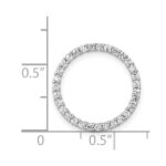 14k White Gold 3/8 carat Diamond Circle Chain Slide - Image 4