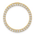 14k Polished 3/4 carat Diamond Circle Chain Slide