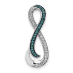 14k White Gold 1/5 carat White and Blue Diamond Infinity Chain Slide