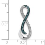 14k White Gold 1/5 carat White and Blue Diamond Infinity Chain Slide - Image 4
