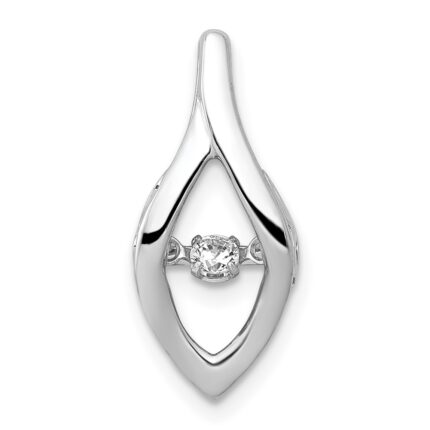 14k White Gold 1/10 carat Moving Diamond Slide Fits up to 2mm Regular/3mm Fancy or Reversible Omega