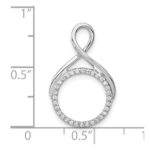 14k White Gold 1/10 carat Lab Grown Diamond VS/SI+ G+ Complete Fashion Circle Dangle Chain Slide Pendant - Image 3