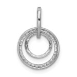 14k White Gold 1/4 carat Diamond Double Circle Dangle Pendant - Image 3