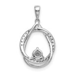 14k White Gold 1/3 carat Lab Grown Diamond VS/SI+ G+ Complete Fashion Circle and Teardrop Pendant - Image 3