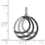 14k White Gold 3/8 carat White and Black Diamond Fancy Circle Chain Slide - Image 3