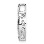 14k White Gold 1/3 carat White and Black Diamond Fancy Curve Chain Slide - Image 2