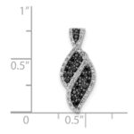 14k White Gold 1/3 carat White and Black Diamond Fancy Curve Chain Slide - Image 4