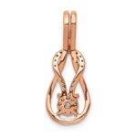 14k Rose Gold 1/6 carat Diamond Knot Slide Fits up to 2mm Regular/3mm Fancy or Reversible Omega - Image 3